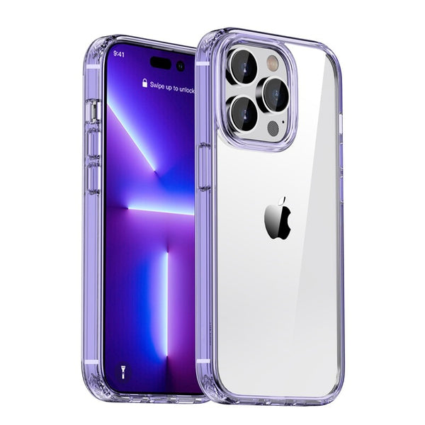 Crystal Clear Color Frame Hard Case for iPhone 14 Pro