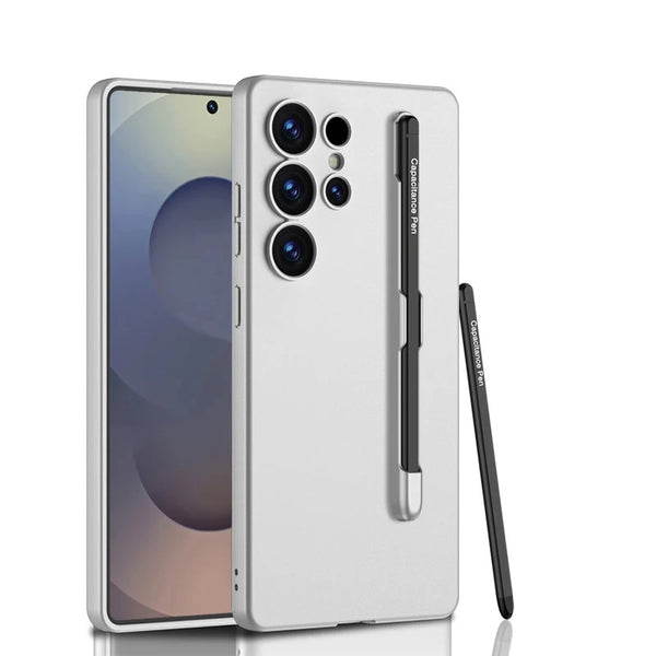 Premium Matte Slim Case with Built-in Stylus Pen for Galaxy S25 Ultra