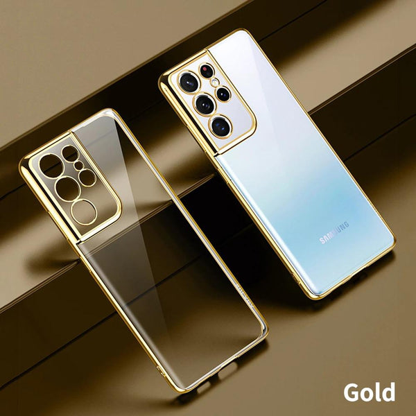 Electroplating Glitter Transparent Case for Galaxy S21 Ultra