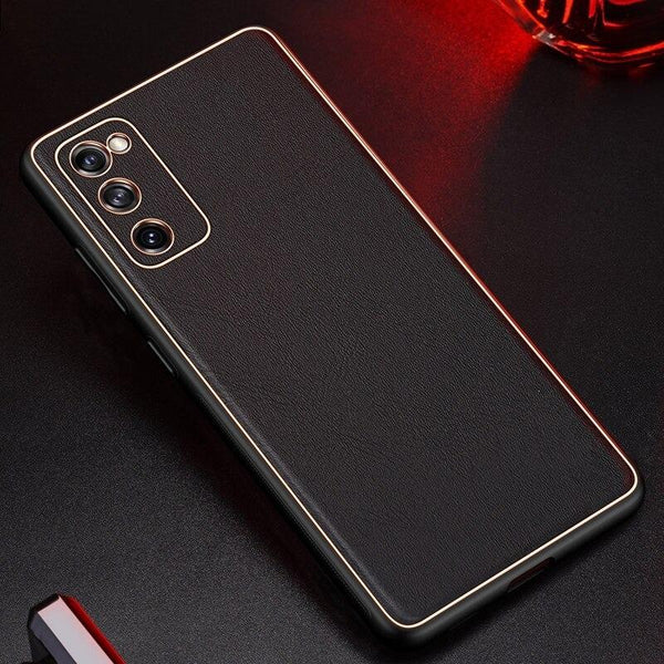Gold Electroplated Leather Case for Galaxy S20 FE 5G